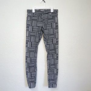 H&M Black and White Patterned Jeans